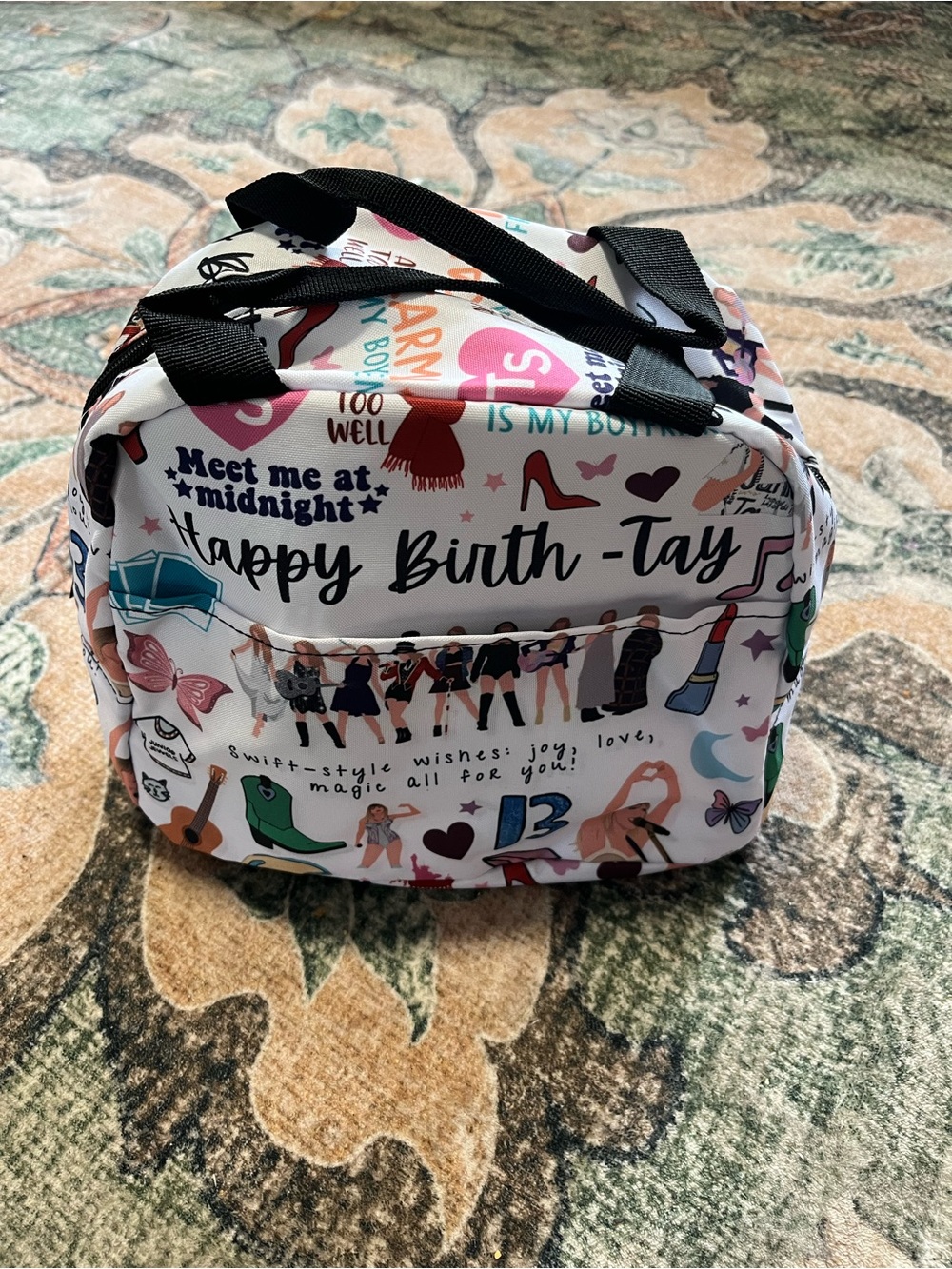 Taylor Swift White Multicolor Illustrated Tote Lunch Bag - Eras Tour